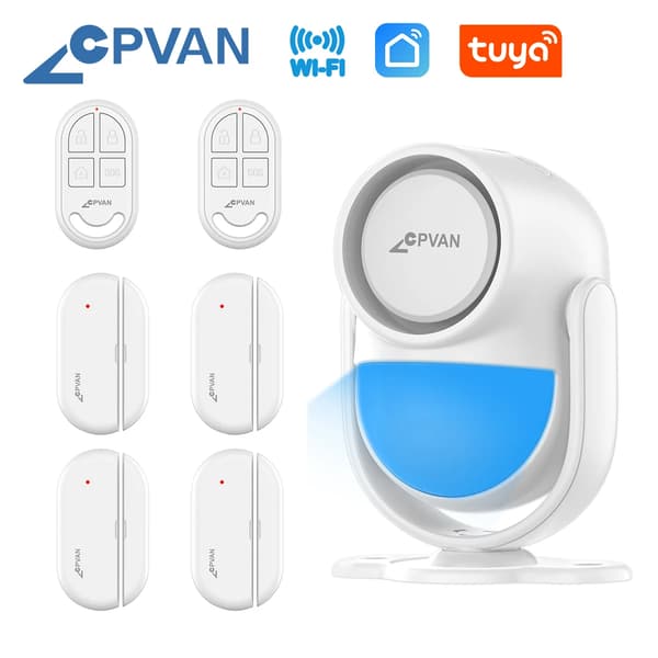 Larm System, Trådlös Kontroll, Rörelsedetektering,set C vit, EU Plug-a