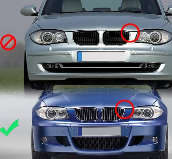 Frontbumpergrill, Holdbart ABS-plast, Nem installation,som vist