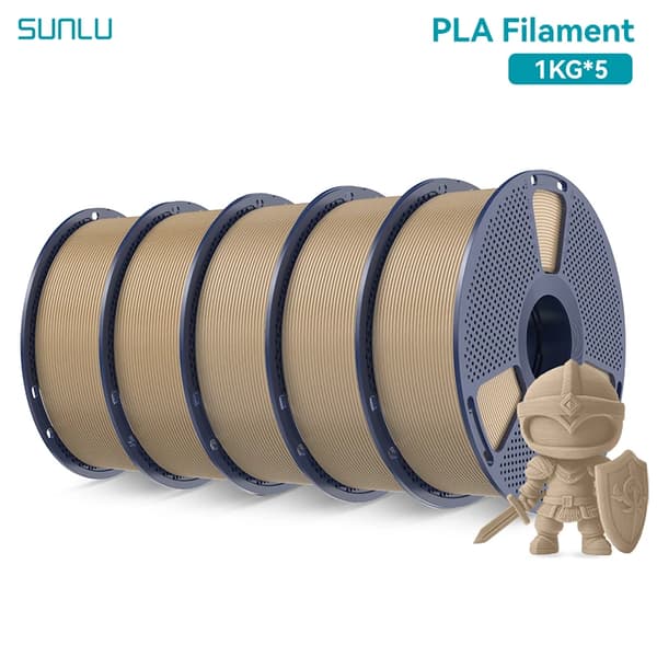 PLA Filament, 5 Ruller, Biologisk nedbrydelig,Egetræ