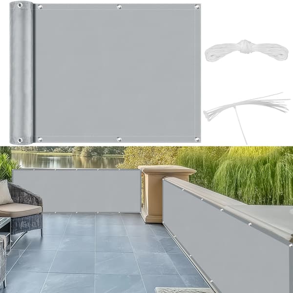 Integritetsskärm, Hållbart Oxford-material, UV-beständig,Grå, 0.9x5M