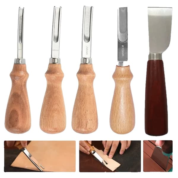 Læderhåndværk Værktøjssæt, Præcisionsskæring, Holdbart Design,5Pcs