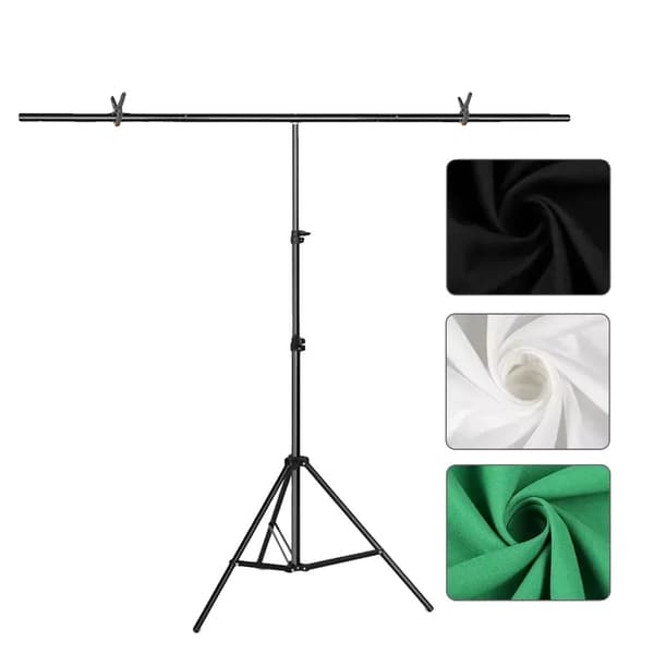 Baggrundsstøtte, Justerbar Tripod, Nem Samling,1.5x2M 3stk klude