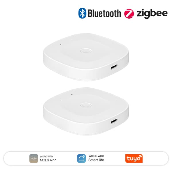 Smart Home Hub, Bluetooth og ZigBee Support, Stemmestyring Aktiveret,Multi-mode 2 PCS