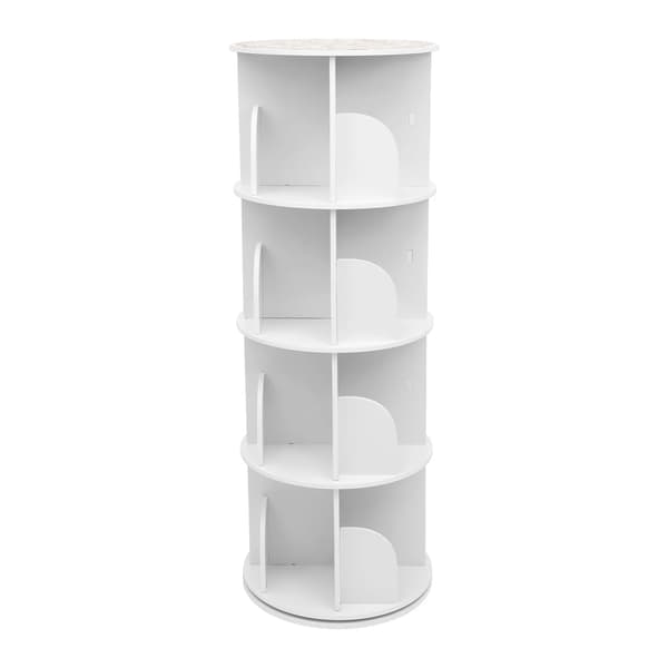 Bogreol, 360° roterbar, justerbart hyldedesign,HVID