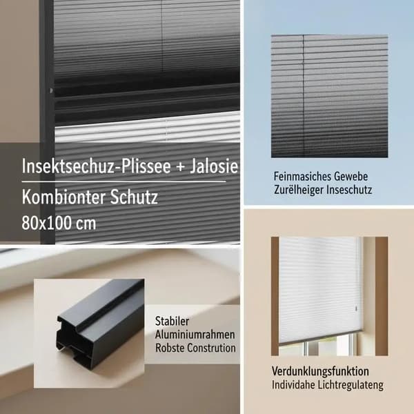 Insektnet, Plisseret Design, Nem Installation,hær grøn