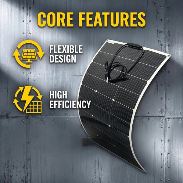 Solpanel, Fleksibelt Design, Høj Effektivitet,1PCS 100W