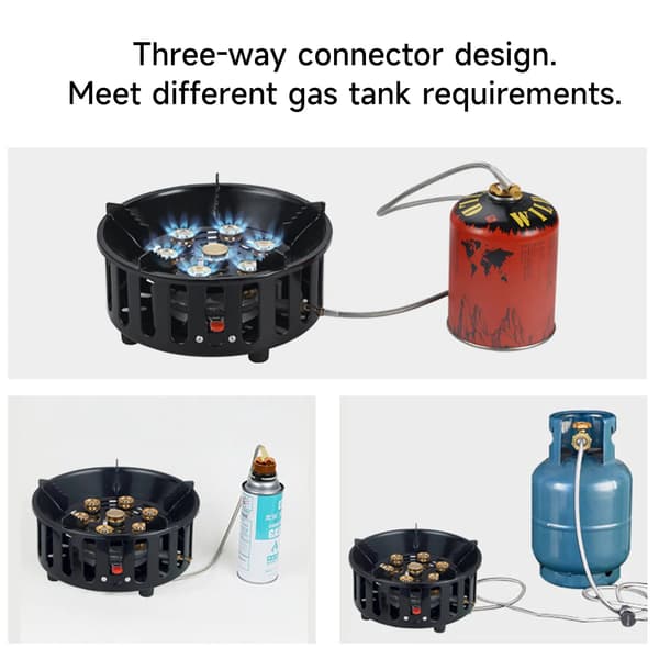 Gasblus, Høj Effekt, Kompakt Design,sort