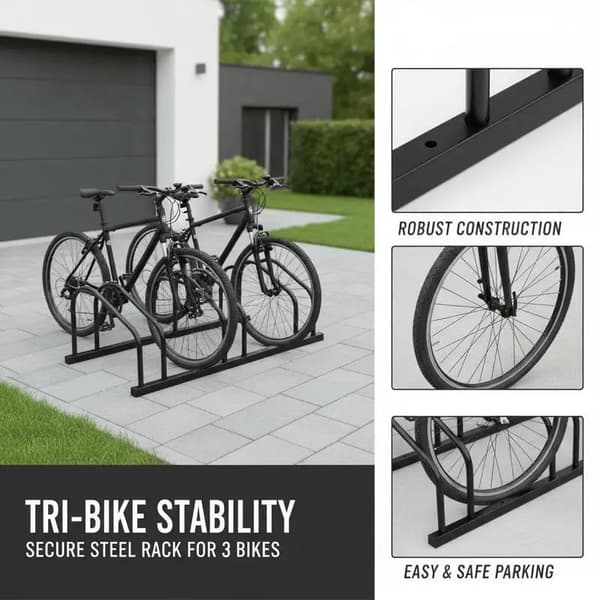 Tricycle Holder, Robust Stål Konstruktion, Pladsbesparende Design,hær grøn