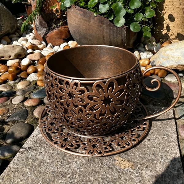 Planter, Støbejernskonstruktion, Dekorativ Blomsterdesign,Bronze
