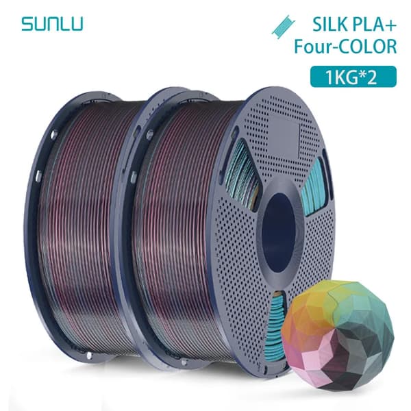 3D-printfilament, PLA-materiale, silkeoverfladefinish,RD YL GN BK