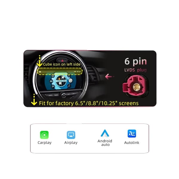 CarPlay Android Auto Interface, Bluetooth-forbindelse, Nem installation,EVO System