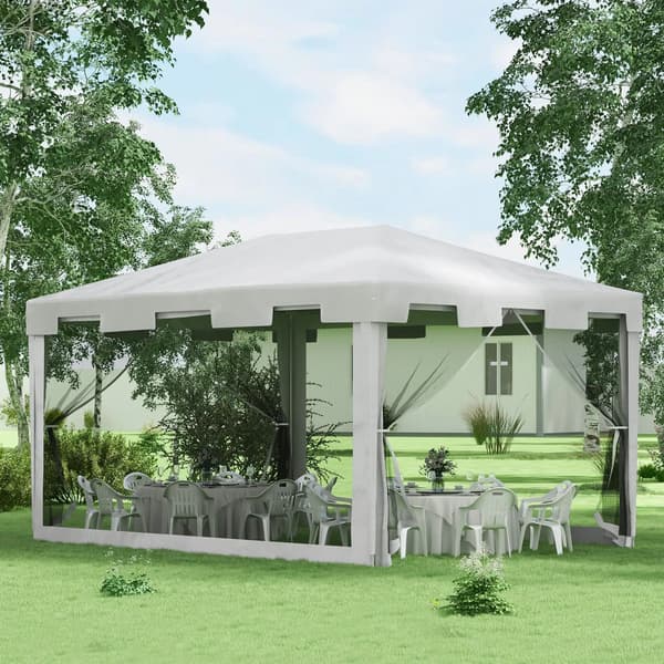 Paviljong, Hållbar Stålram, Myggskydd,L, VIT