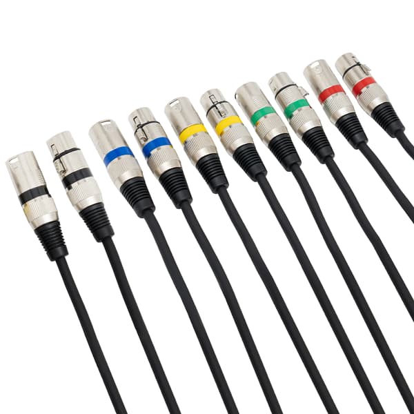 DMX Kabel, 3-Pins Han til Hun, Multi-Lag Beskyttelse,Sort, 3m