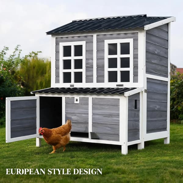 Hönshus, Väderbeständig Design, Lätt Åtkomst,grå