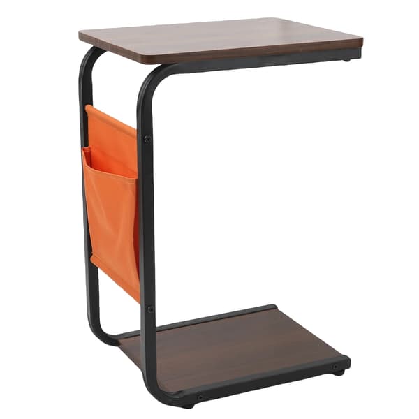 C Formad Soffbord, Dubbel Lagersförvaring, Modern Design,brun