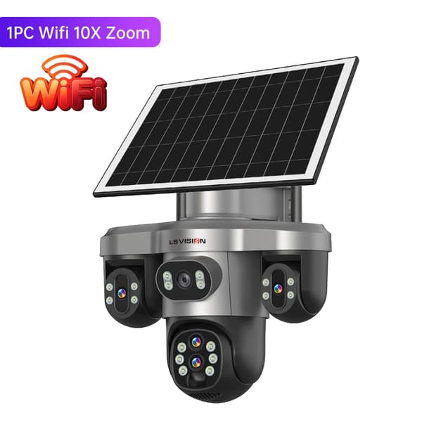 Säkerhetskamera, 10X optisk zoom, solenergi,20MP WiFi 10XZoom