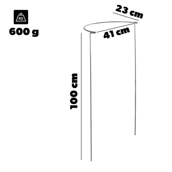 Växtstöd, Metall, 100 cm Höjd, 30 cm Basdiameter, Rund Form, Kantstöd