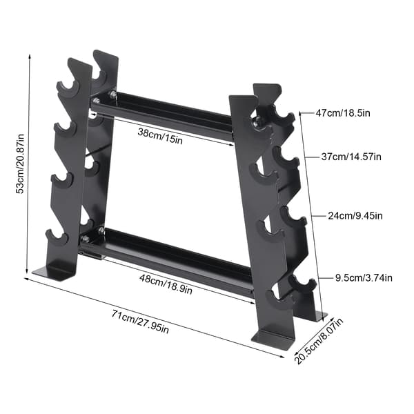 Håndvægte Rack, Pladsbesparende Design, Høj Belastningskapacitet,Sort