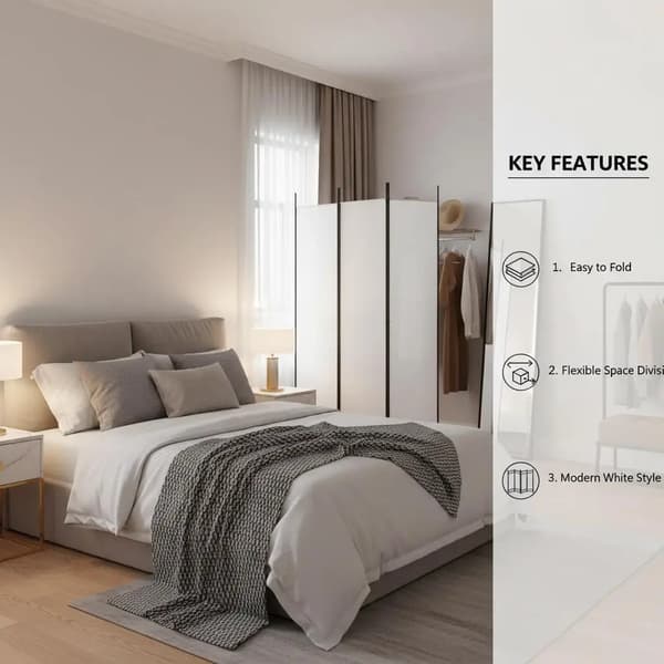Rummdivider, Seks-panel design, Stofmateriale,hær grøn