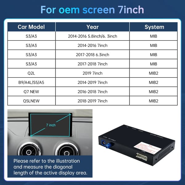 Trådløs Carplay Decoder, Understøtter Smartphone Integration, Universel Bilfunktionalitet,Oem 5.8 6.3 7tommer