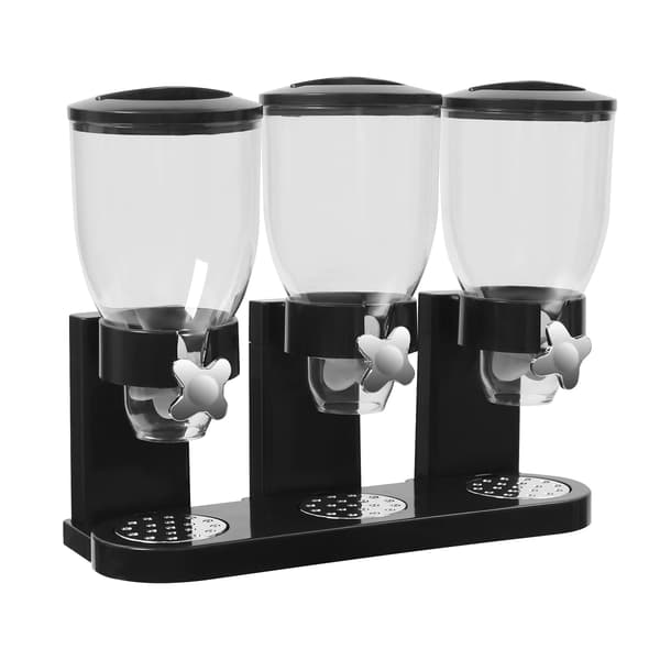 Trippel Cereal Dispenser, Multi-Container Förvaring, Lätta Utdelningsknappar,Klar