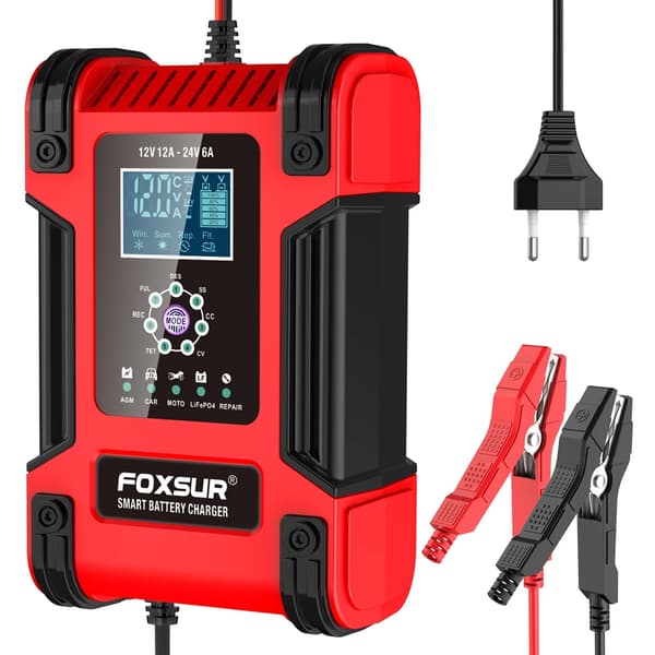 Batterioplader, Automatisk Drift, Universel Kompatibilitet,Rød