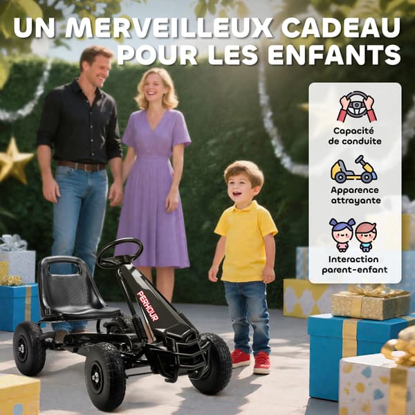 Go Kart, Manuel Kobling, Justerbart Sæde,sort