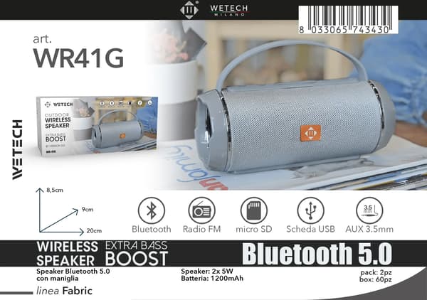 Bluetooth-högtalare, Extra bas, Bärbar design,WR41G