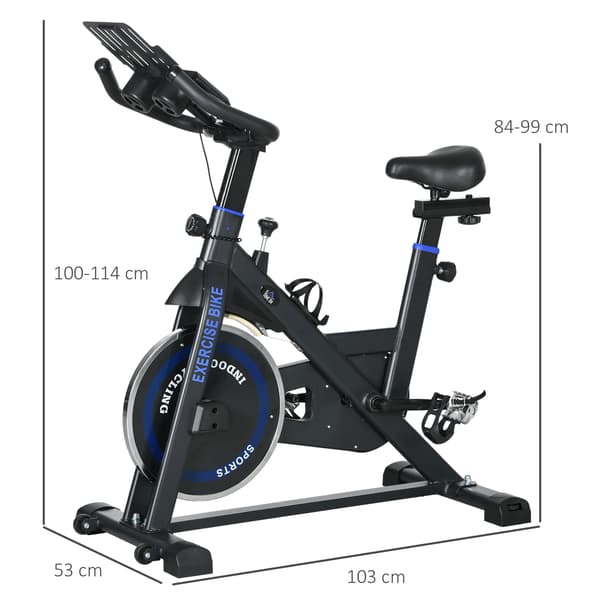 Stationär cykel, justerbart motstånd, LCD-skärm, Blå