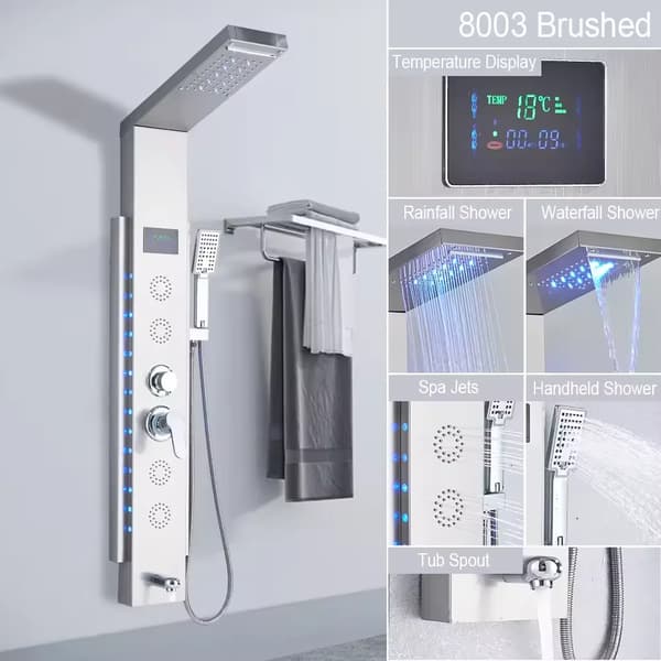 Bruserpanel, Digital Skærm, Kropsmassage Jetstråler,Børstet 8003