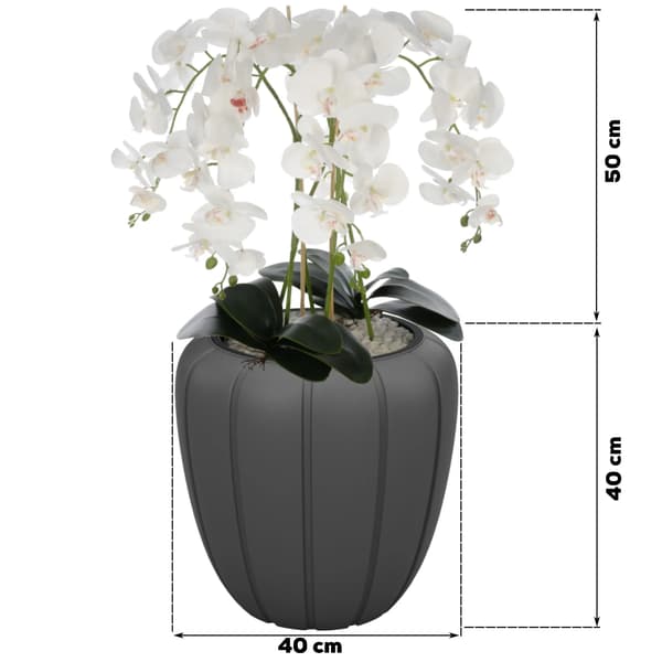 Konstgjord orkidé, dekorativ blomsterarrangemang, lättskött design,VIT
