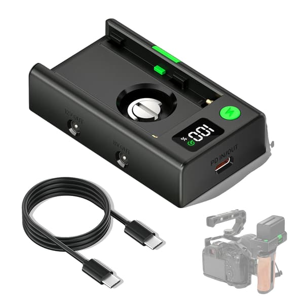 Batteriadapterplade, USB-C Hurtigopladning, LCD Skærm,Beige