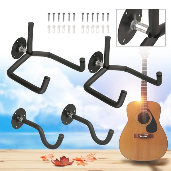 Gitarrväggfäste, Platsbesparande Design, Flexibel Installation,svart