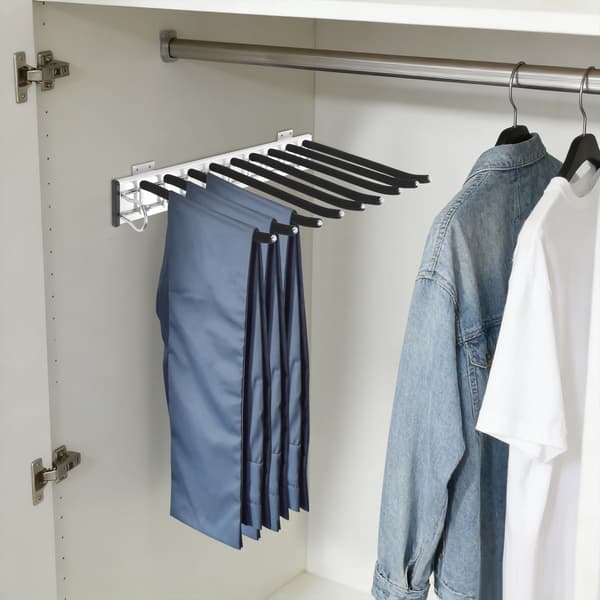 Byxställ, 9 Stänger, Väggmonterad Design,Svart