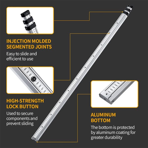 Nivåregel, 3m Aluminiumlegering, Hög Precision,3M
