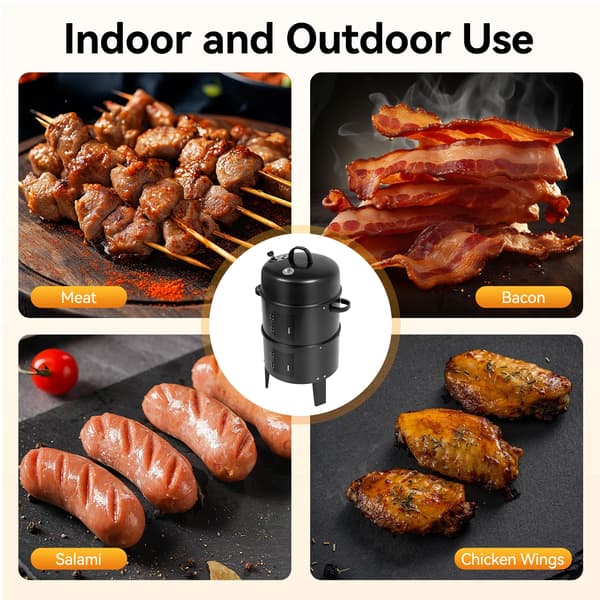 BBQ Grill, Bærbar Multifunktion, Justerbar Temperaturkontrol,sort