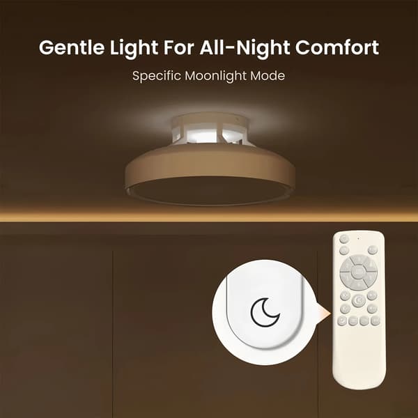 Takfläktlampa, Modern Design, Smart Kontroll,VIT