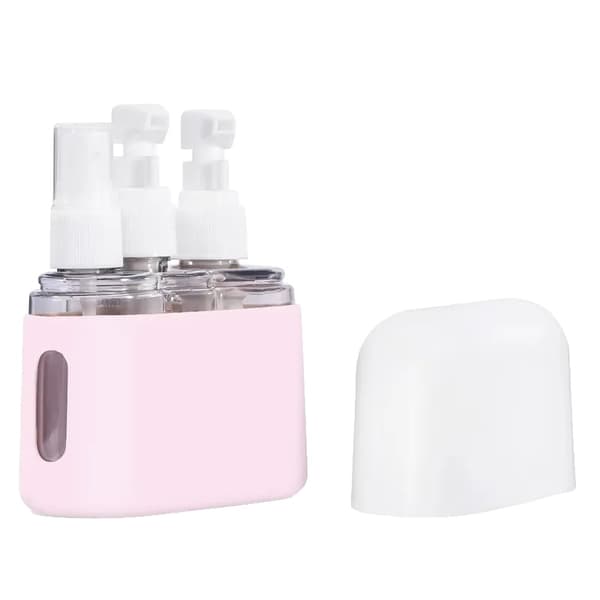Reseflaskor Set, Läckagesäker Design, Bärbar Storlek,3-1-Rosa