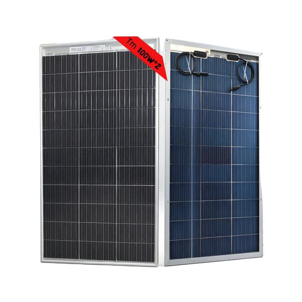 Solpanel, Bifacial Teknik, Hög Effektivitet,2PCS 100W