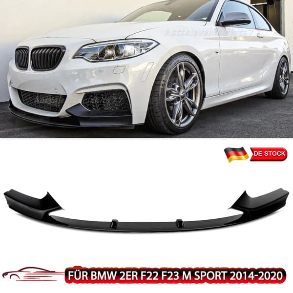 Front Splitter, Holdbart ABS Materiale, Kompatibel med Sport Bumper,Glans Sort