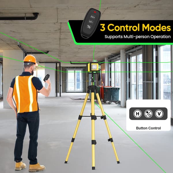 Laser Level, 16 Lines, Self-Leveling Function, 2 Batteries