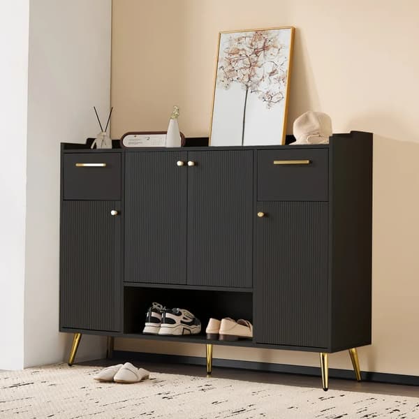 Sko skåp, Rymlig förvaring, Modern design,svart
