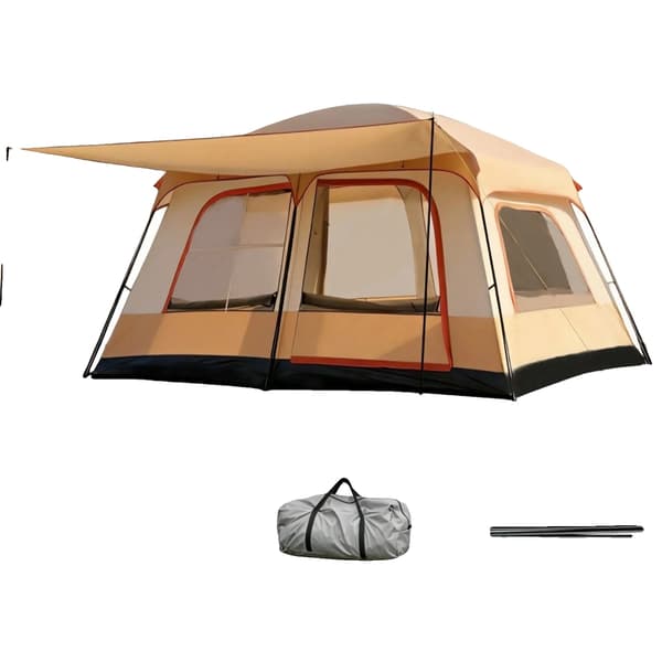 Tunnelcampingstält, Rymlig Design, UV-skydd,Beige-B