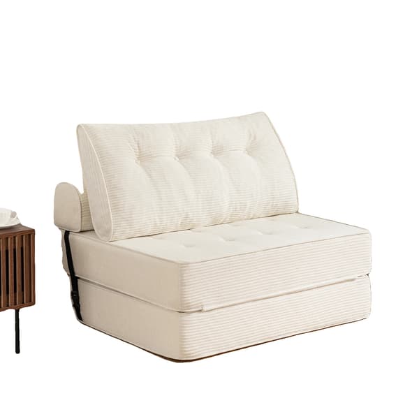 Konvertibel Sängsoffa, Fällbar Design, Bekväm och Hållbar,VIT