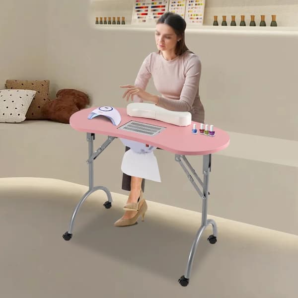 Manikyrbord, inbyggd vakuum, robust konstruktion,Rosa