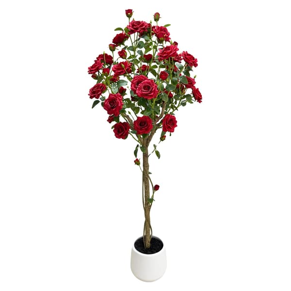 Konstgjord Rosenträd, Elegant Design, Minimal Underhåll,Röd+Vit