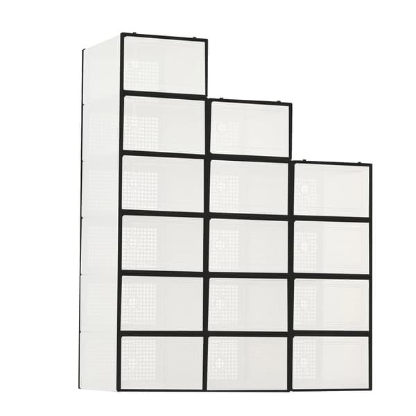 Skoopbevaringskasser, Stabelbart Design, Støvbeskyttende,sort