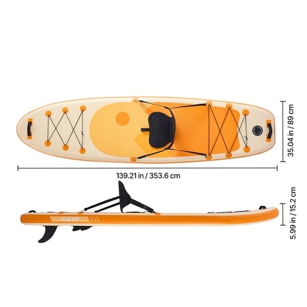 Oppustelig Paddle Board, Militærkvalitetsmateriale, Omfattende Tilbehørssæt,10.6x33x6 tommer