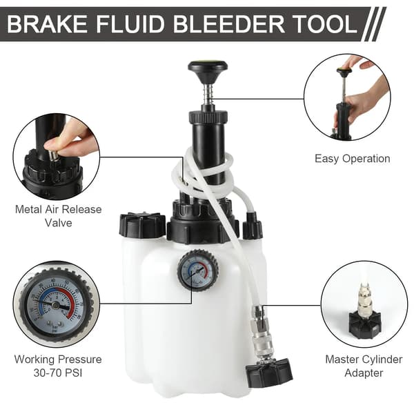 Bremsevæskeudskifter, Holdbart Materiale, Integreret Trykmåler,3L
