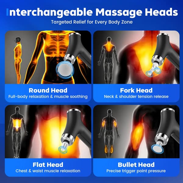 Massagepistol, Ergonomisk Design, Tilpasselige Hastighedsindstillinger,A